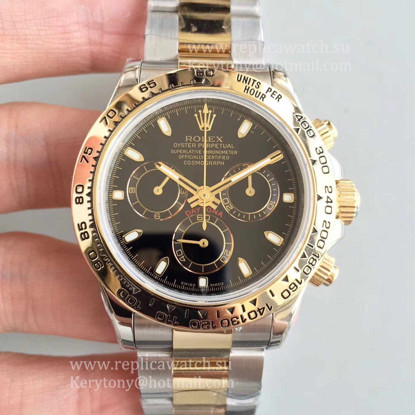 High Quality R01ex Daytona 116503 3AF 18K Yellow Gold Wrapped & SS 904L Black Dial 7750