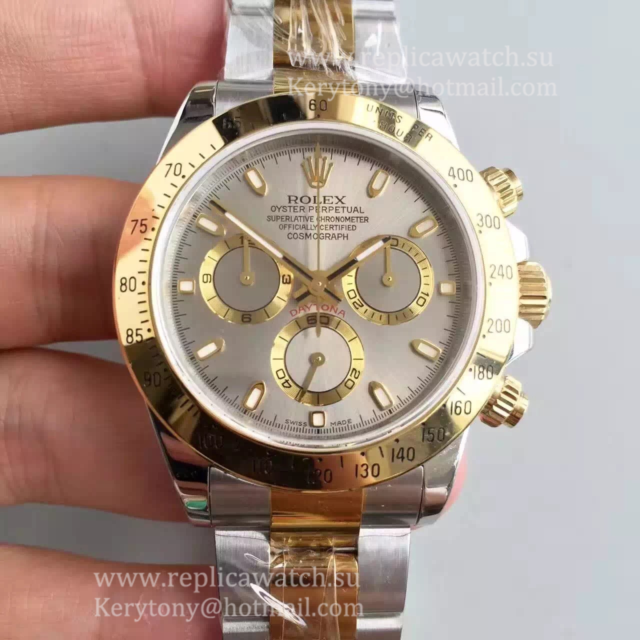 High Quality R01ex Daytona 116503 JF SS & Yellow Gold Grey Dial 7750