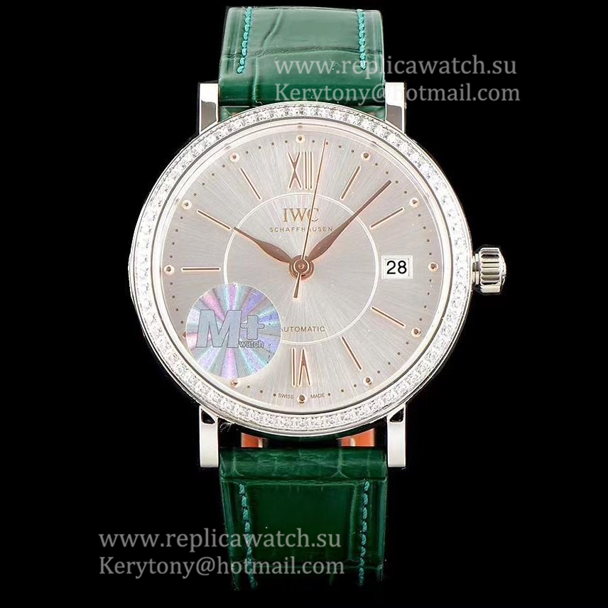 Shop IWC Portofino Automatic 37 IW458112 Ladies M+F SS & D1am0nd Silver Dial 35111
